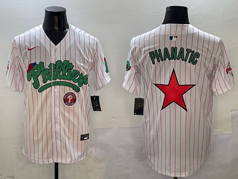 Men Philadelphia Phillies Blank White Fourth generation Joint Name Nike 2025 MLB Jersey style 13